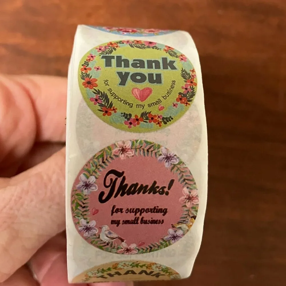 1500 Stickers - 3 x 500 Self-Adhesive THANK YOU stickers NEW Tax Write off